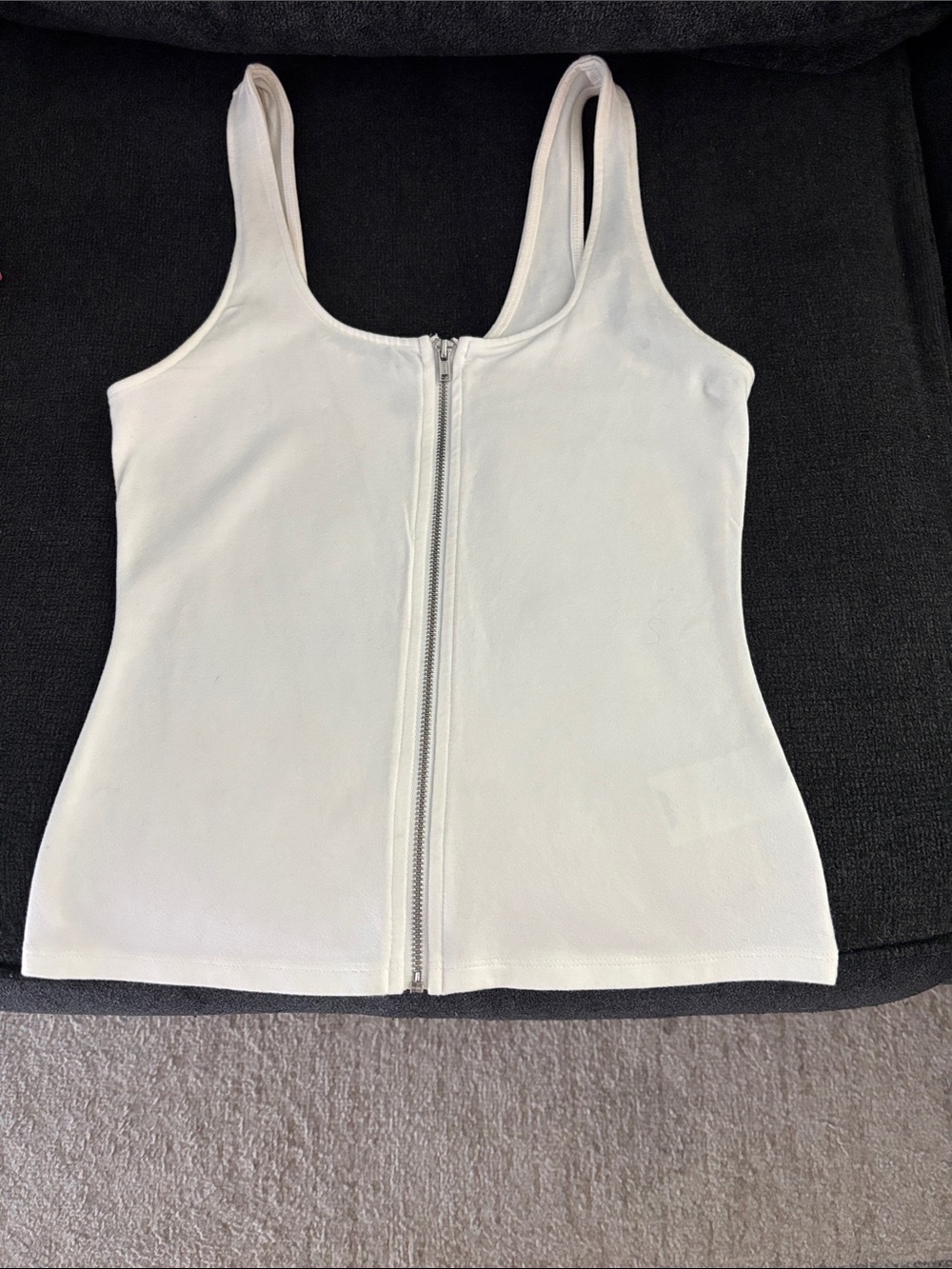Express White Zip-Front Tank